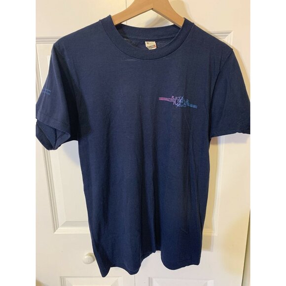 Vintage 1986 Journey Raised on‎ Radio Screen Stars T Shirt Sz M Blue - Picture 9 of 9